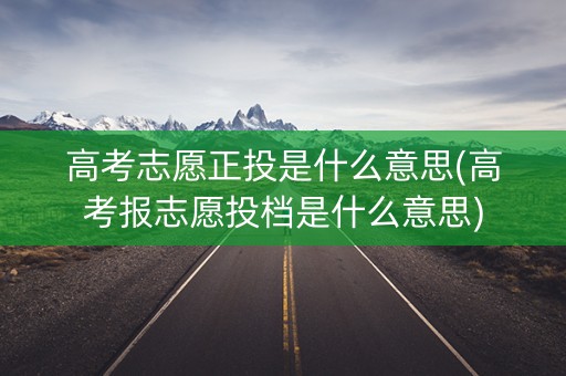 高考志愿正投是什么意思(高考报志愿投档是什么意思)