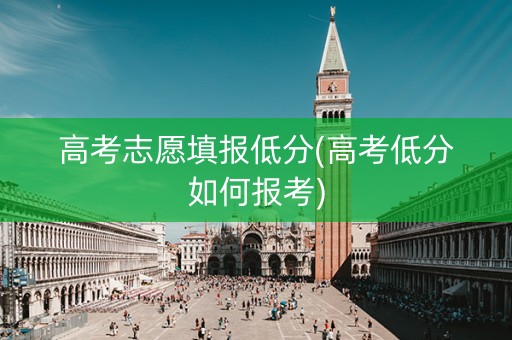 高考志愿填报低分(高考低分如何报考)