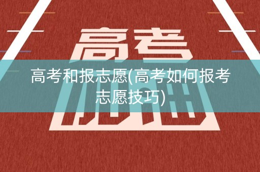 高考和报志愿(高考如何报考志愿技巧)