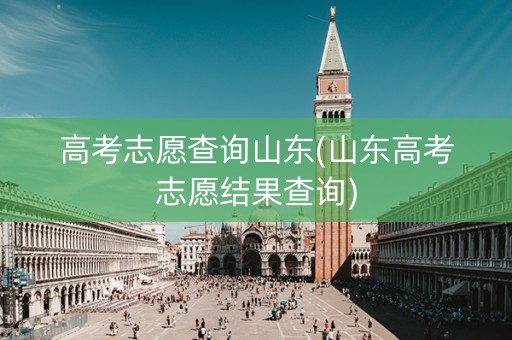 高考志愿查询山东(山东高考志愿结果查询)