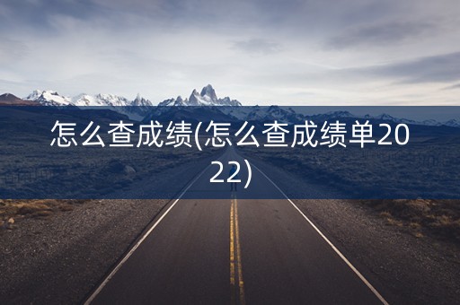 怎么查成绩(怎么查成绩单2022)