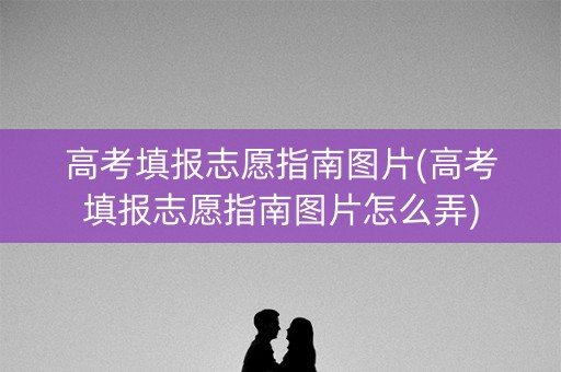 高考填报志愿指南图片(高考填报志愿指南图片怎么弄)