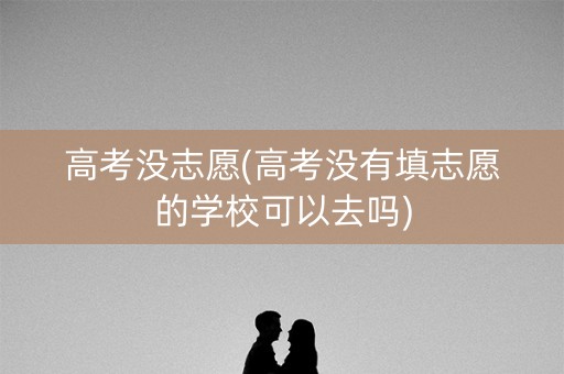高考没志愿(高考没有填志愿的学校可以去吗)