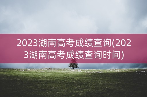 2023湖南高考成绩查询(2023湖南高考成绩查询时间)