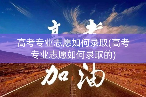 高考专业志愿如何录取(高考专业志愿如何录取的)