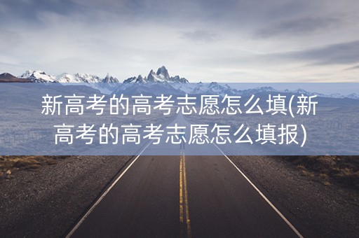 新高考的高考志愿怎么填(新高考的高考志愿怎么填报)
