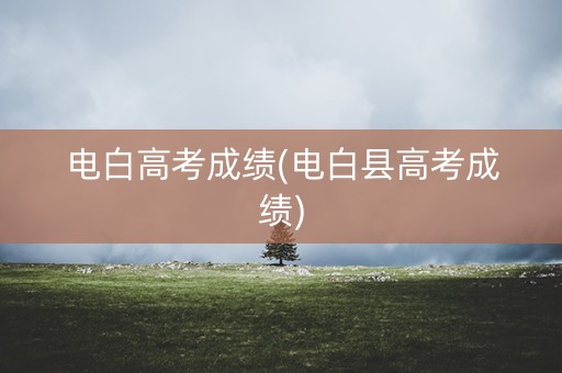 电白高考成绩(电白县高考成绩)