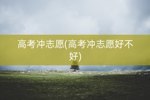 高考冲志愿(高考冲志愿好不好)