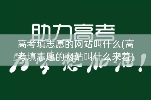 高考填志愿的网站叫什么(高考填志愿的网站叫什么来着)