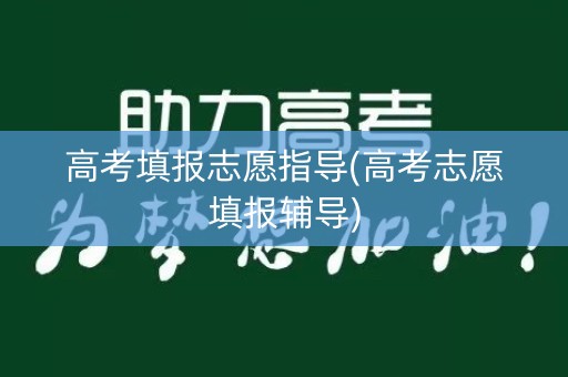 高考填报志愿指导(高考志愿填报辅导)