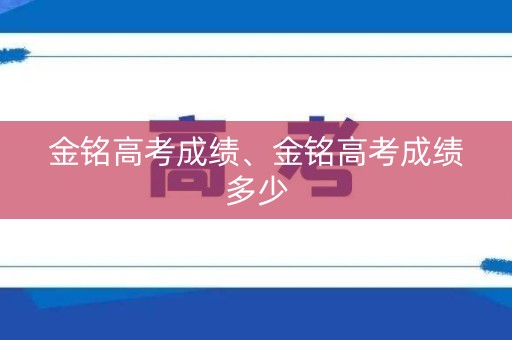 金铭高考成绩、金铭高考成绩多少