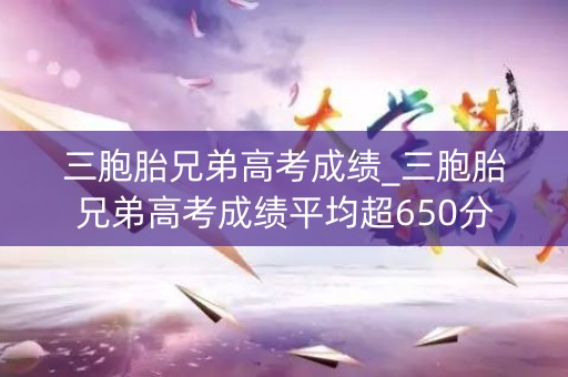 三胞胎兄弟高考成绩_三胞胎兄弟高考成绩平均超650分