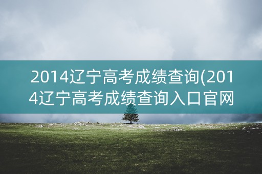 2014辽宁高考成绩查询(2014辽宁高考成绩查询入口官网)