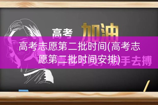 高考志愿第二批时间(高考志愿第二批时间安排)