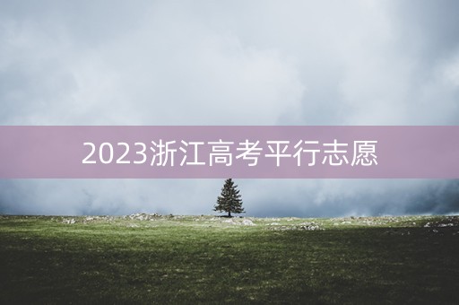2023浙江高考平行志愿