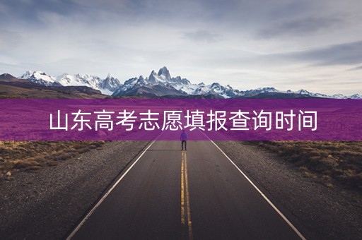 山东高考志愿填报查询时间