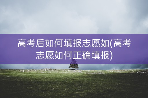 高考后如何填报志愿如(高考志愿如何正确填报)