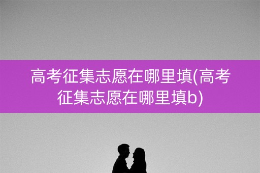 高考征集志愿在哪里填(高考征集志愿在哪里填b)