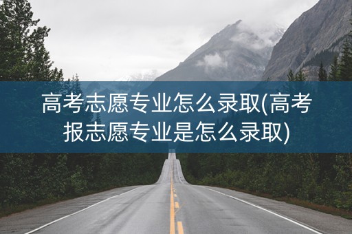 高考志愿专业怎么录取(高考报志愿专业是怎么录取)