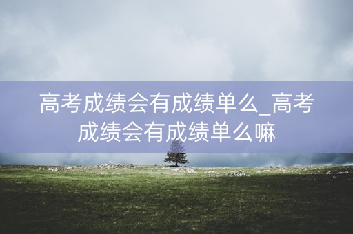 高考成绩会有成绩单么_高考成绩会有成绩单么嘛
