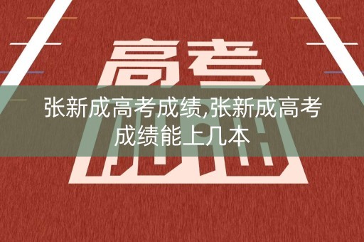 张新成高考成绩,张新成高考成绩能上几本