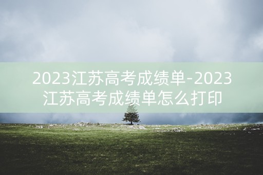 2023江苏高考成绩单-2023江苏高考成绩单怎么打印