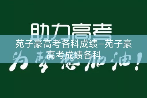 苑子豪高考各科成绩—苑子豪高考成绩各科