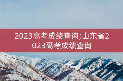2023高考成绩查询;山东省2023高考成绩查询