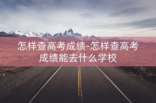 怎样查高考成绩-怎样查高考成绩能去什么学校