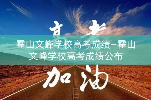 霍山文峰学校高考成绩—霍山文峰学校高考成绩公布
