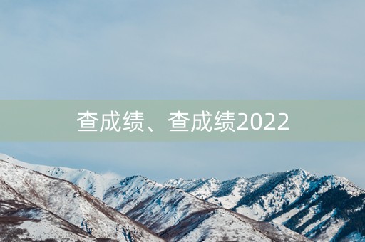 查成绩、查成绩2022