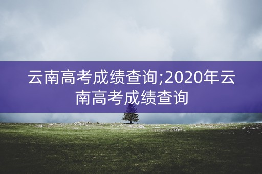 云南高考成绩查询;2020年云南高考成绩查询