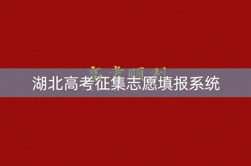 湖北高考征集志愿填报系统 湖北高考征集志愿填报系统