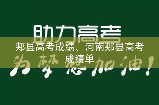 郏县高考成绩、河南郏县高考成绩单