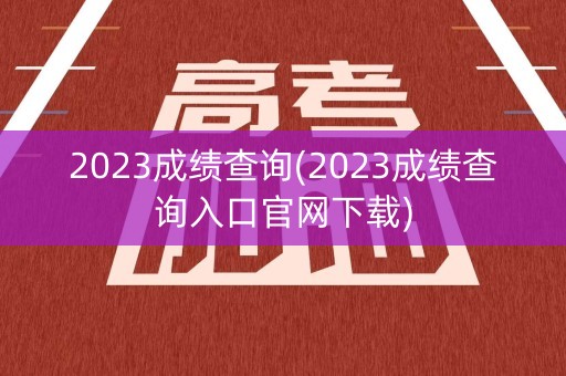 2023成绩查询(2023成绩查询入口官网下载)