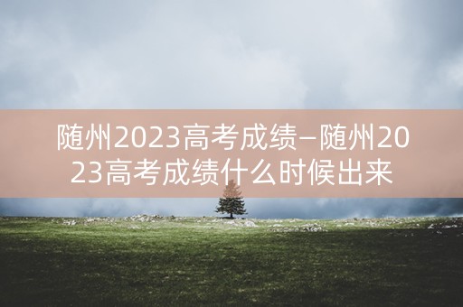 随州2023高考成绩—随州2023高考成绩什么时候出来