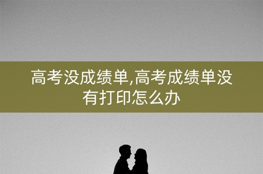高考没成绩单,高考成绩单没有打印怎么办