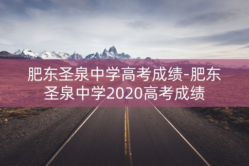 肥东圣泉中学高考成绩-肥东圣泉中学2020高考成绩