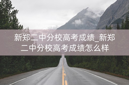 新郑二中分校高考成绩_新郑二中分校高考成绩怎么样
