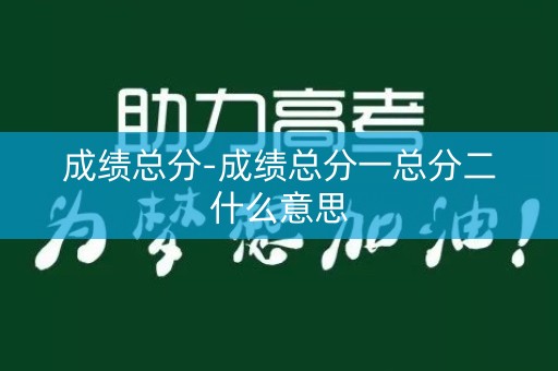 成绩总分-成绩总分一总分二什么意思