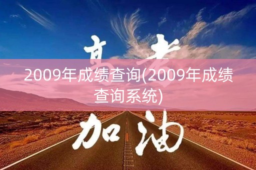 2009年成绩查询(2009年成绩查询系统)
