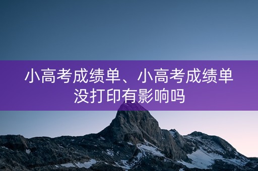 小高考成绩单、小高考成绩单没打印有影响吗