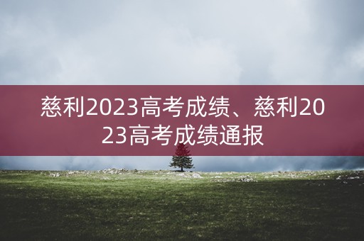 慈利2023高考成绩、慈利2023高考成绩通报
