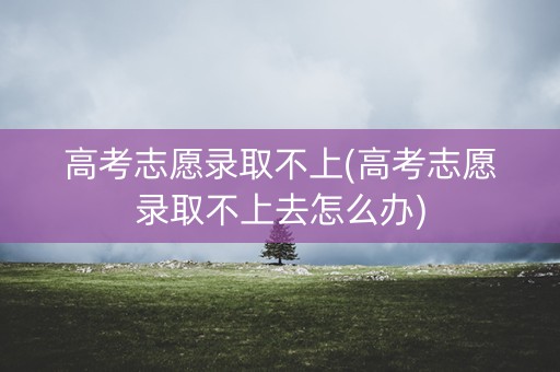 高考志愿录取不上(高考志愿录取不上去怎么办)