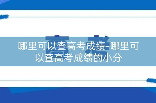 哪里可以查高考成绩-哪里可以查高考成绩的小分