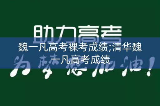 魏一凡高考裸考成绩;清华魏一凡高考成绩