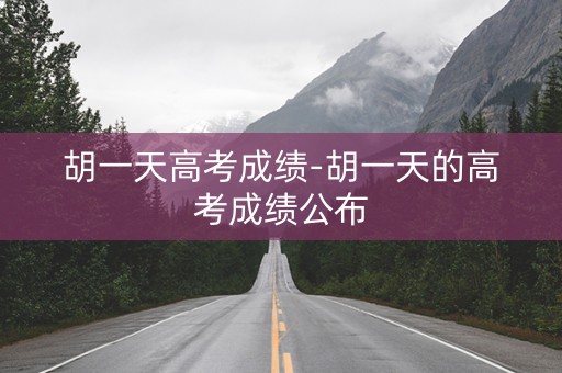 胡一天高考成绩-胡一天的高考成绩公布