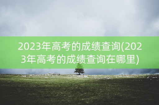 2023年高考的成绩查询(2023年高考的成绩查询在哪里)