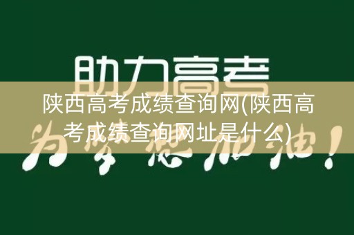 陕西高考成绩查询网(陕西高考成绩查询网址是什么)