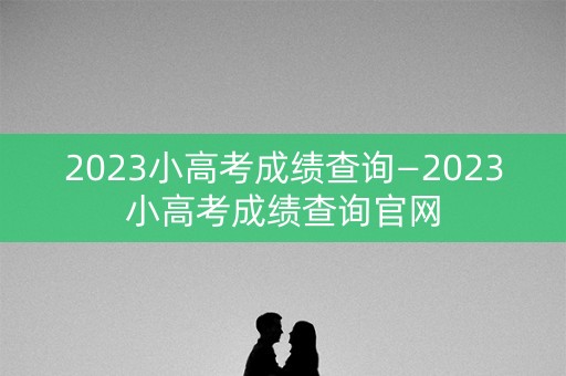 2023小高考成绩查询—2023小高考成绩查询官网